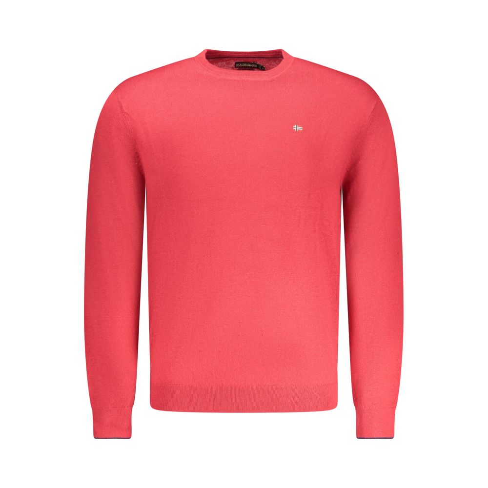 Napapijri Red Merino Wool Men Sweater | Regal Royce