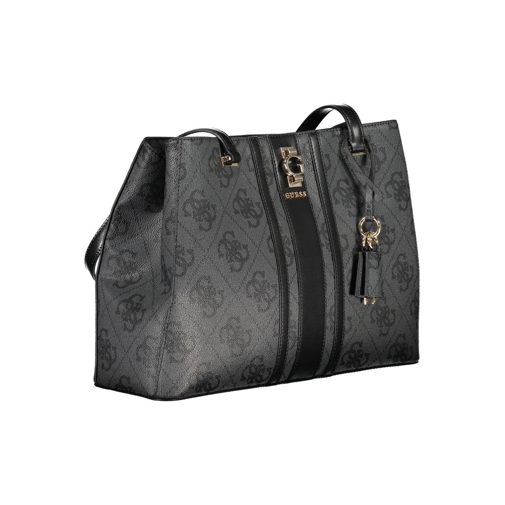 Guess Jeans Black Polyurethane Women Handbag | Regal Royce