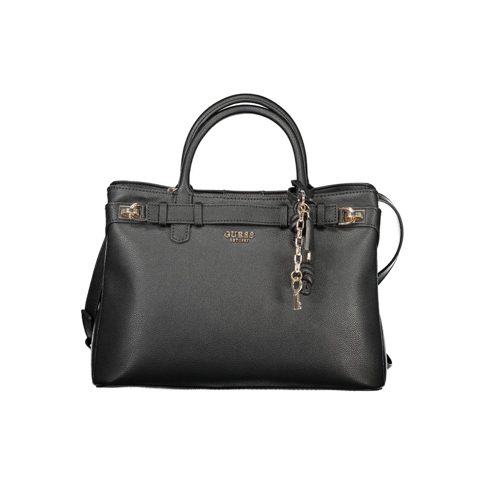 Guess Jeans Black Polyurethane Women Handbag | Regal Royce