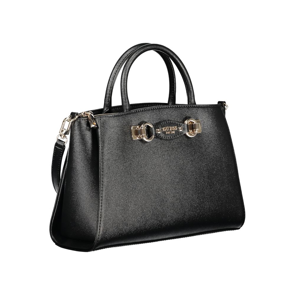 Guess Jeans Black Polyurethane Women Handbag | Regal Royce