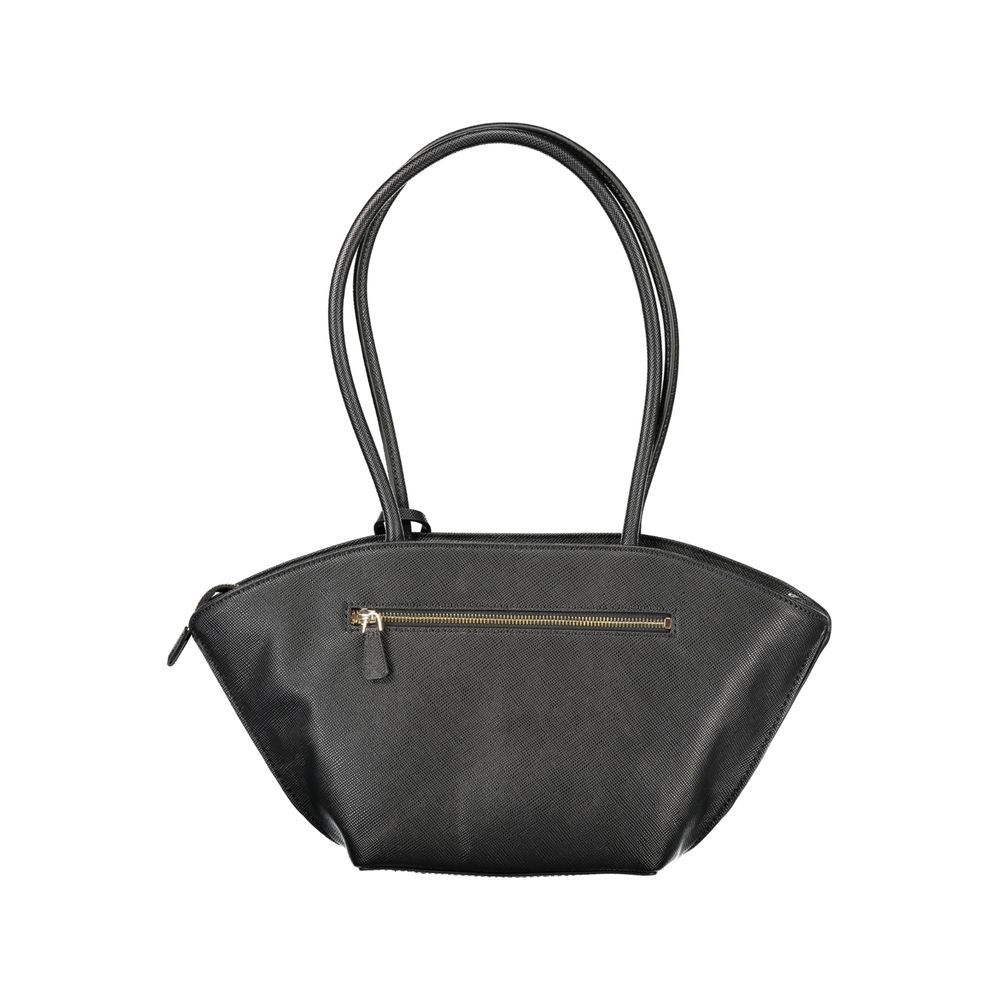 Guess Jeans Black Polyurethane Women's Handbag | Regal Royce