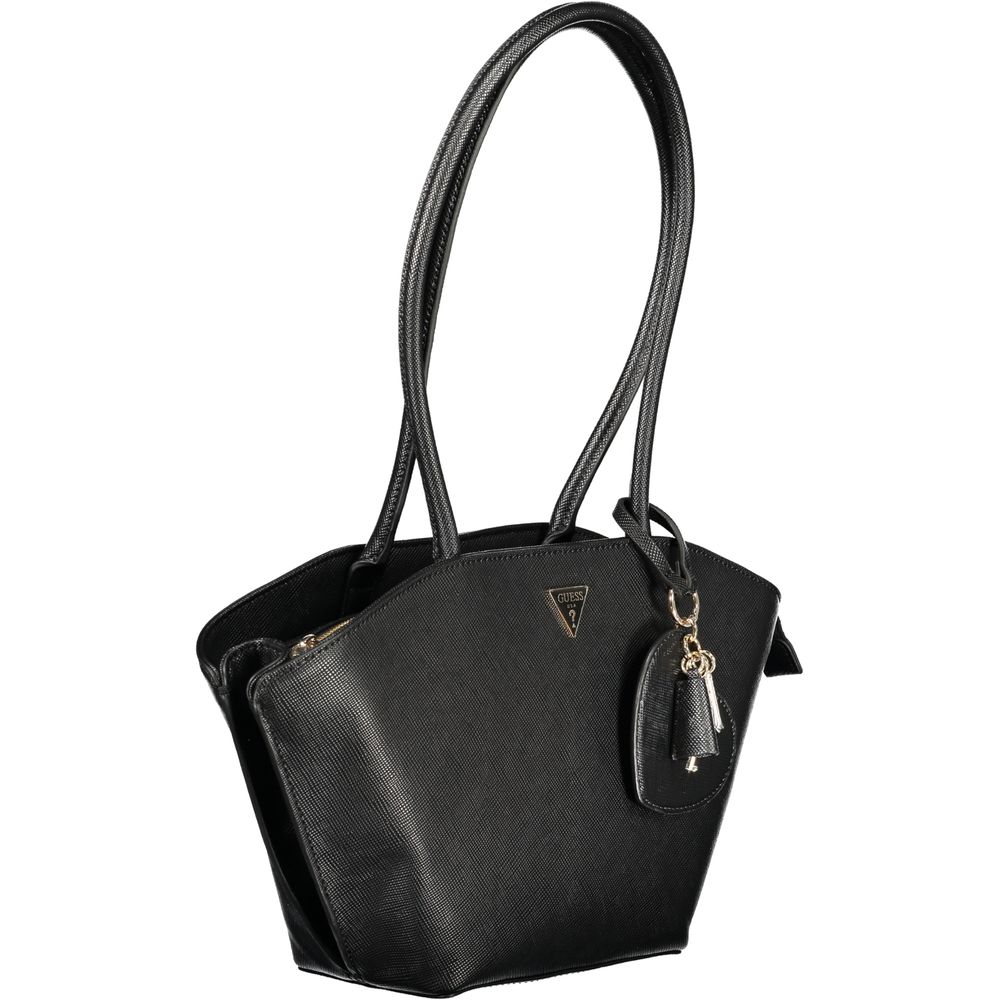 Guess Jeans Black Polyurethane Women's Handbag | Regal Royce