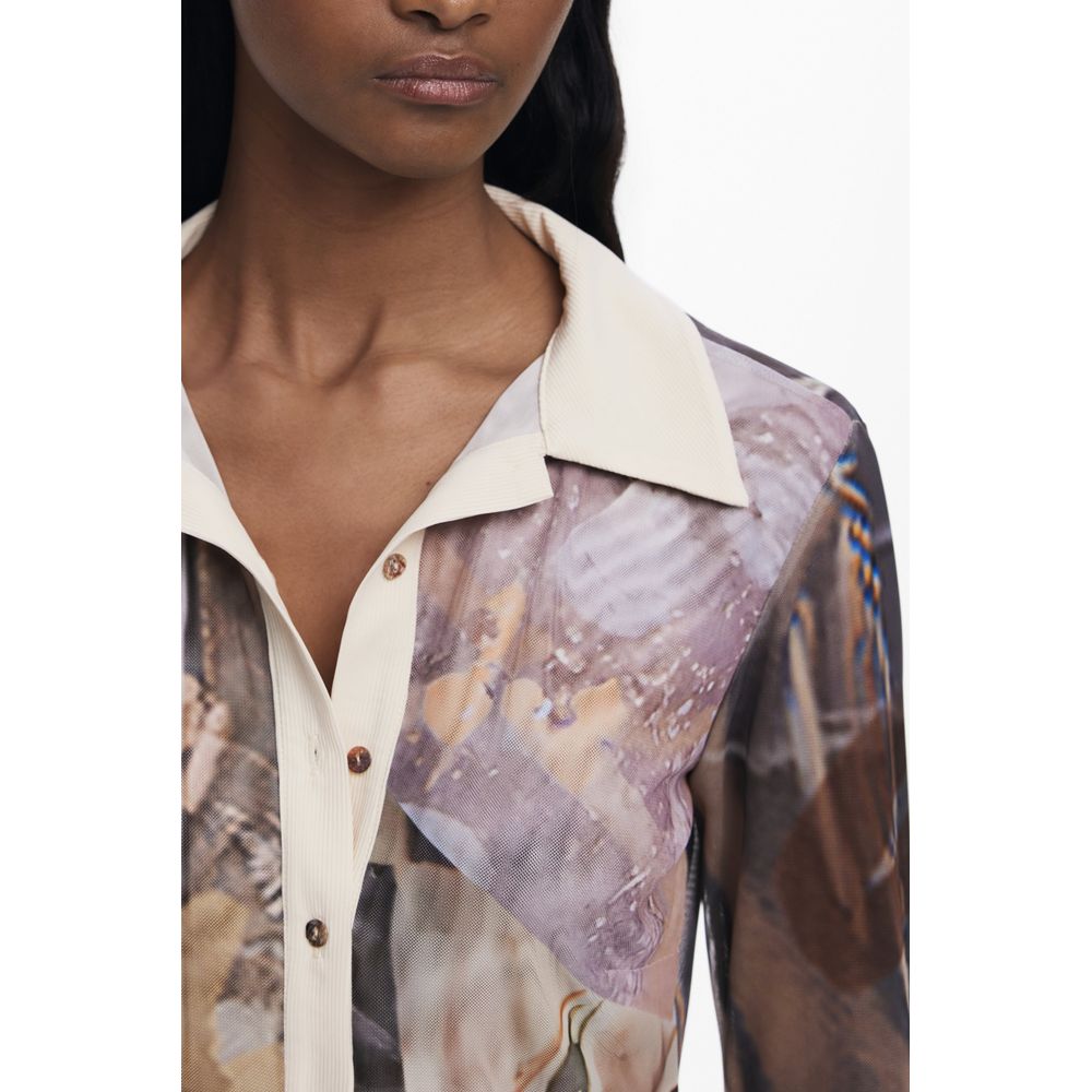 Desigual Beige Polyester Women Shirt | Regal Royce