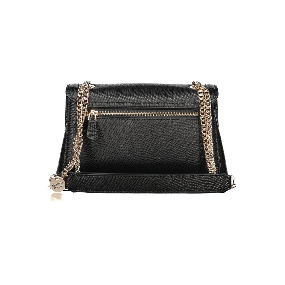 Guess Jeans Black Polyurethane Women Handbag | Regal Royce