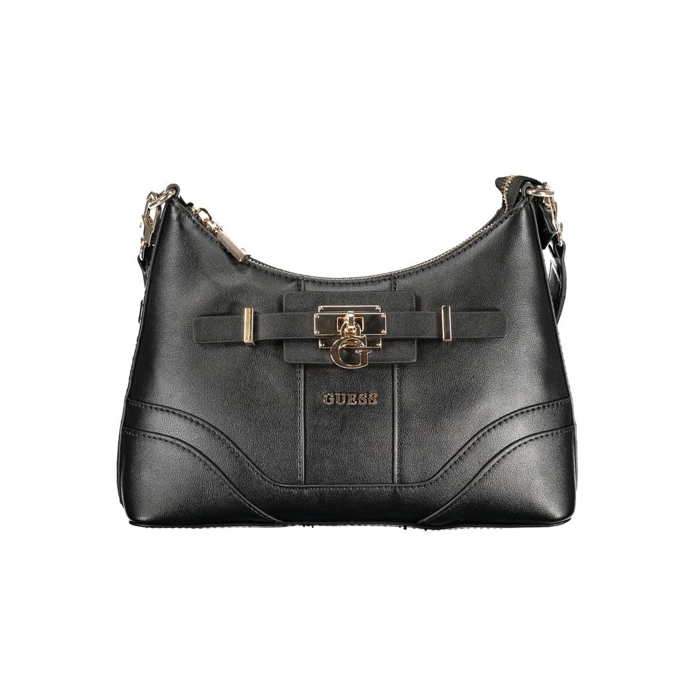 Guess Jeans Black Polyurethane Women Handbag | Regal Royce