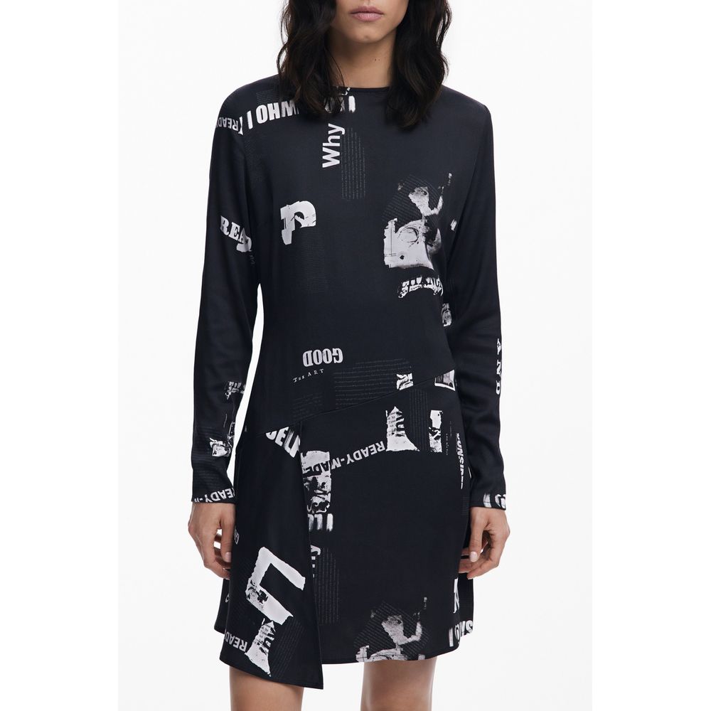Desigual Nero Viscosa Women Dress | Regal Royce