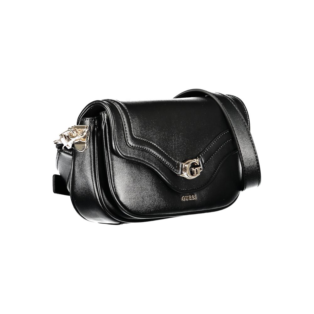 Guess Jeans Black Polyurethane Women Handbag | Regal Royce