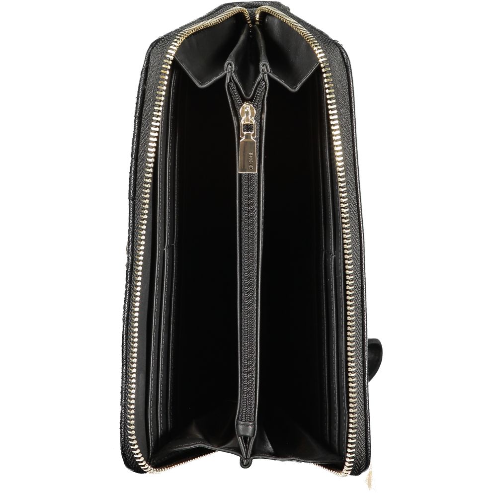Guess Jeans Black Polyurethane Women Wallet | Regal Royce