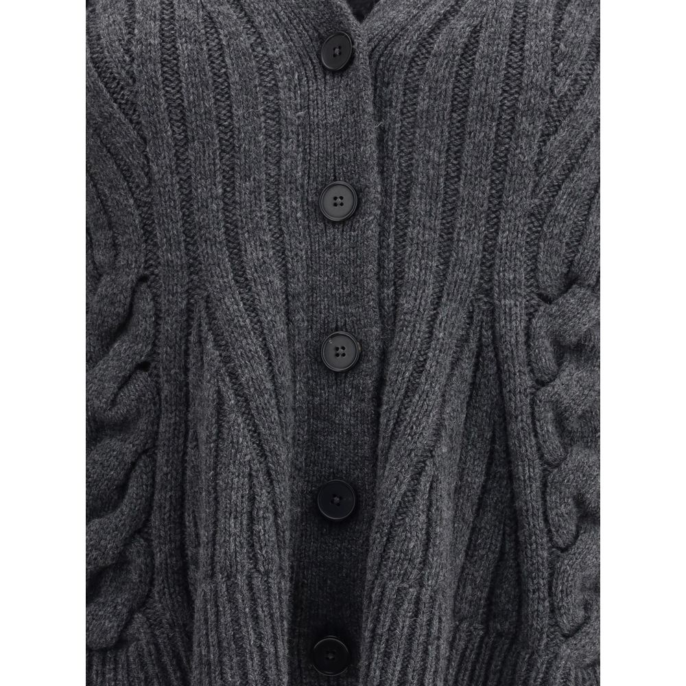 Alexander McQueen Gray Wool Cardigan