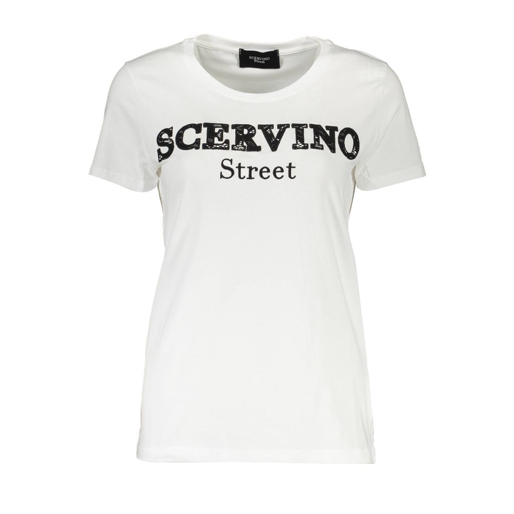 Scervino Street White Cotton Women T-Shirt | Regal Royce