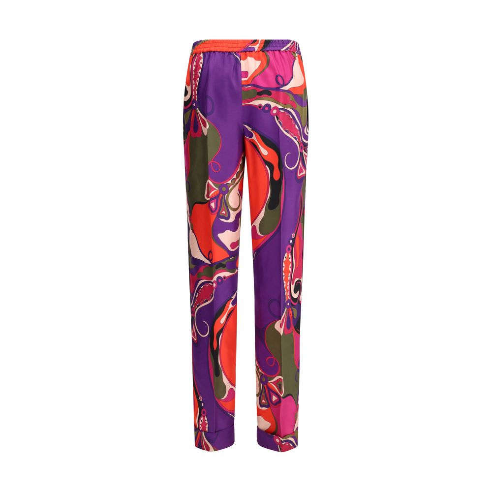 Emilio Pucci Multicolor Silk Casual Pants | Regal Royce
