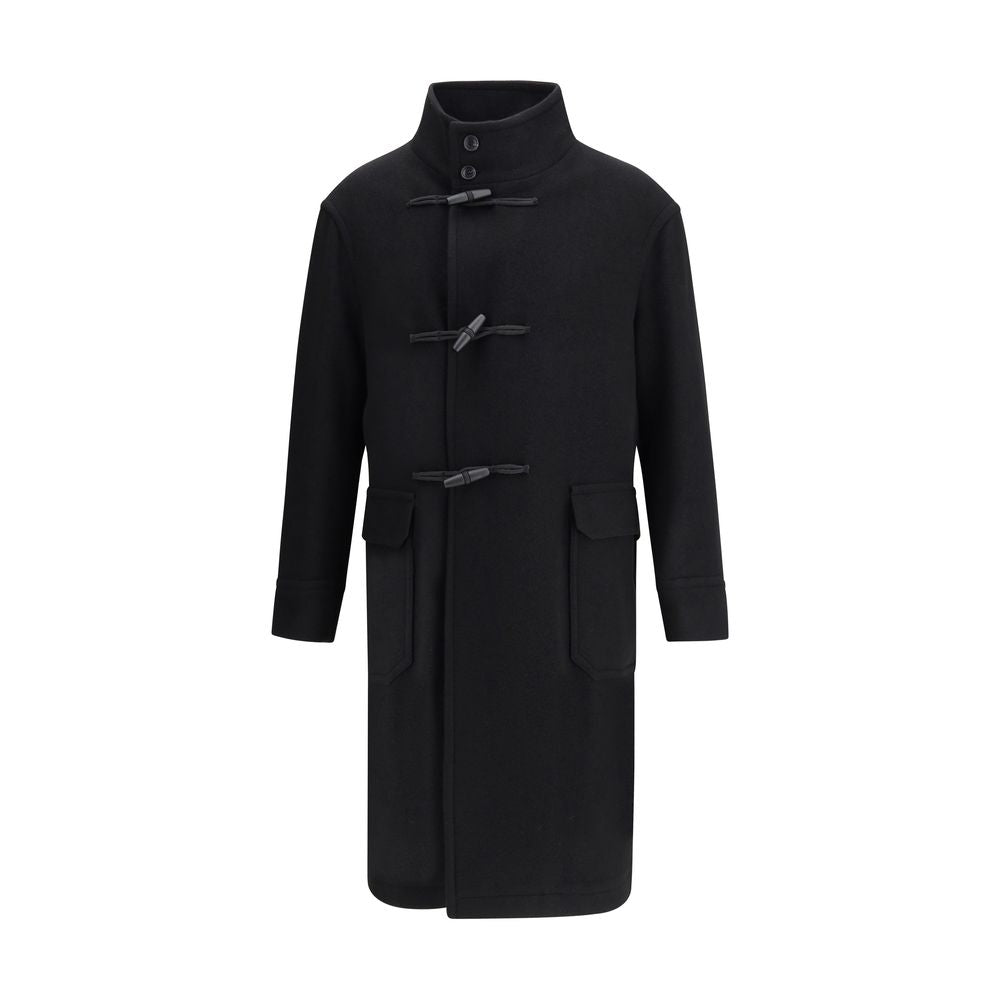 Tagliatore Black Fleece Wool Coat