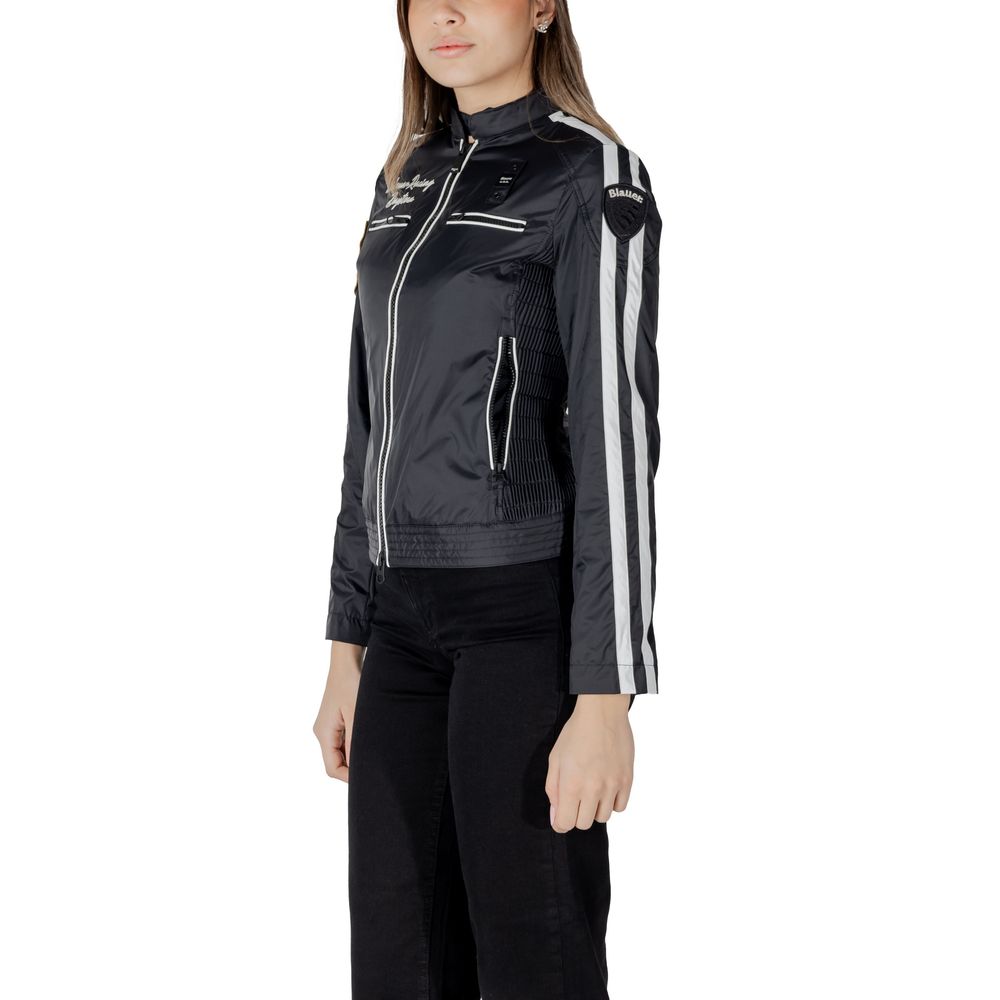 Blauer Black Polyamide Biker Jacket | Regal Royce