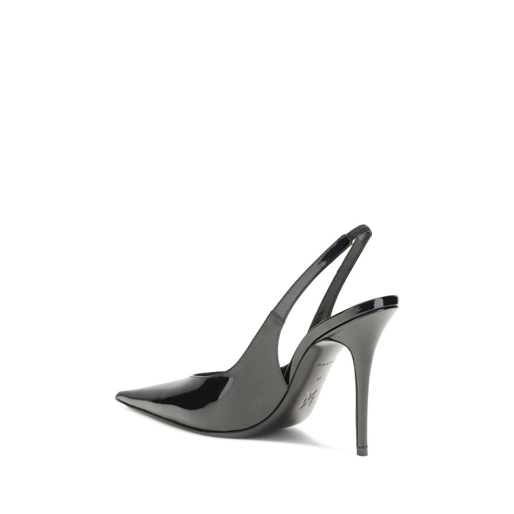 Amina Muaddi Black Leather Pumps | Regal Royce