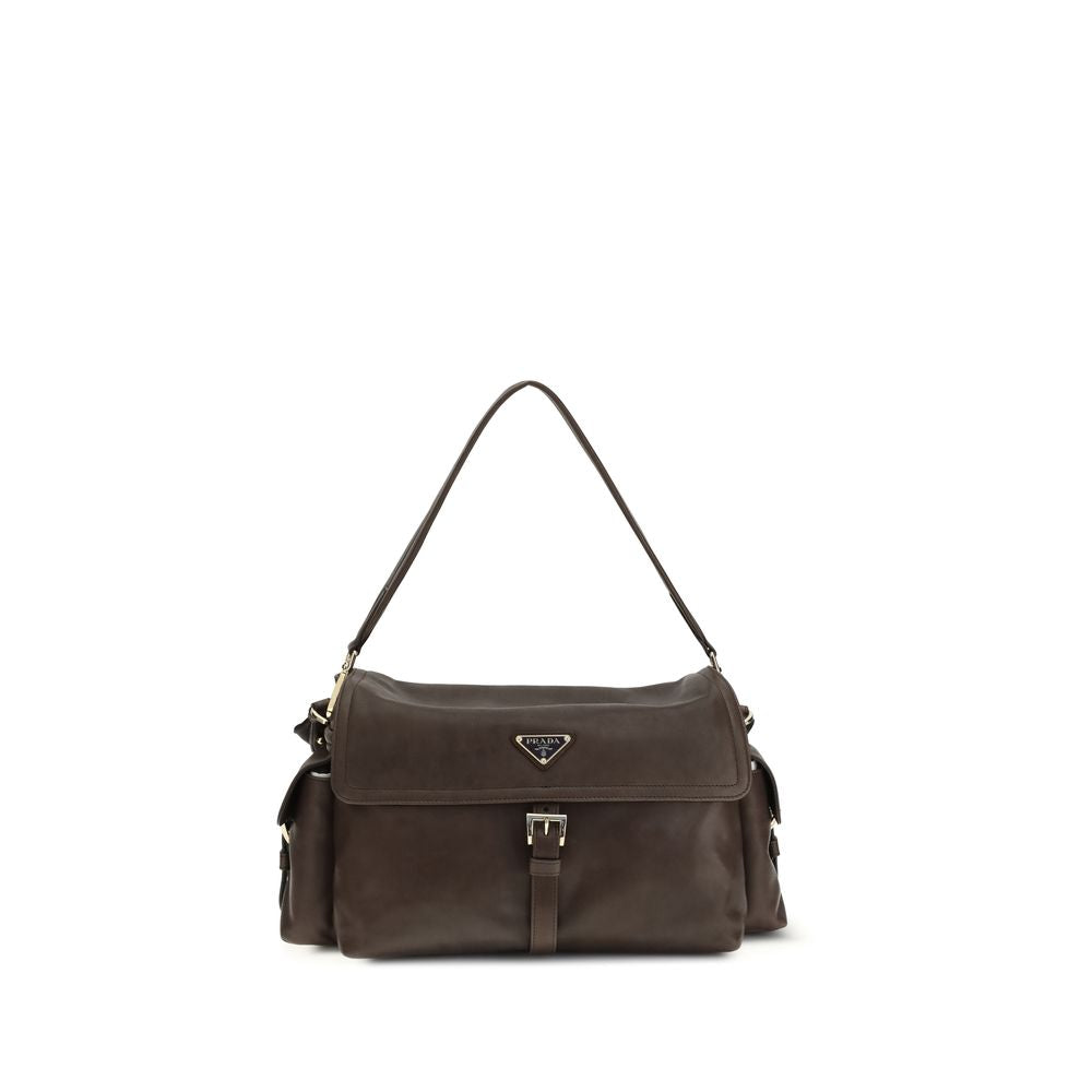Prada Brown Recycled Polyamide Shoulder Bag | Regal Royce
