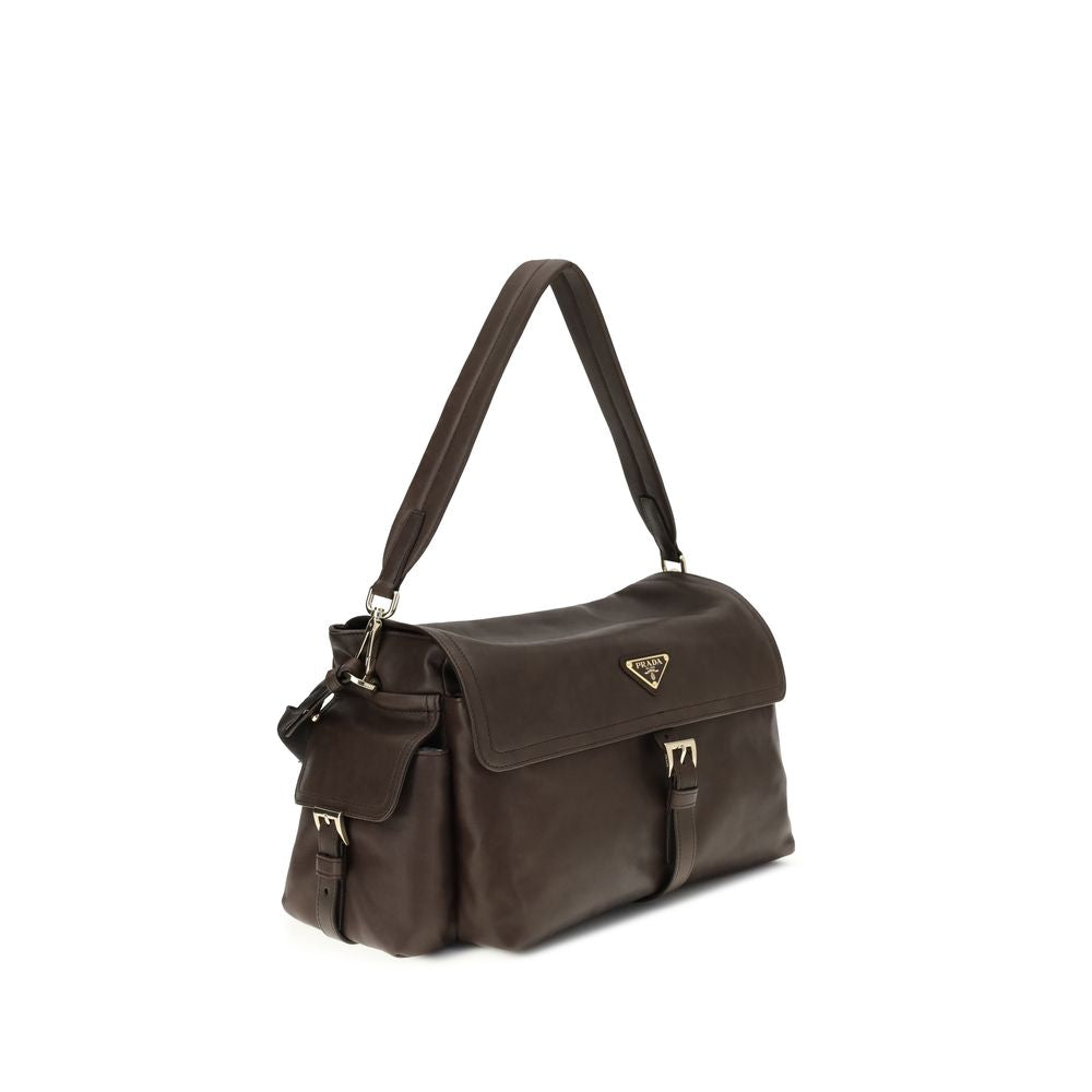 Prada Brown Recycled Polyamide Shoulder Bag | Regal Royce