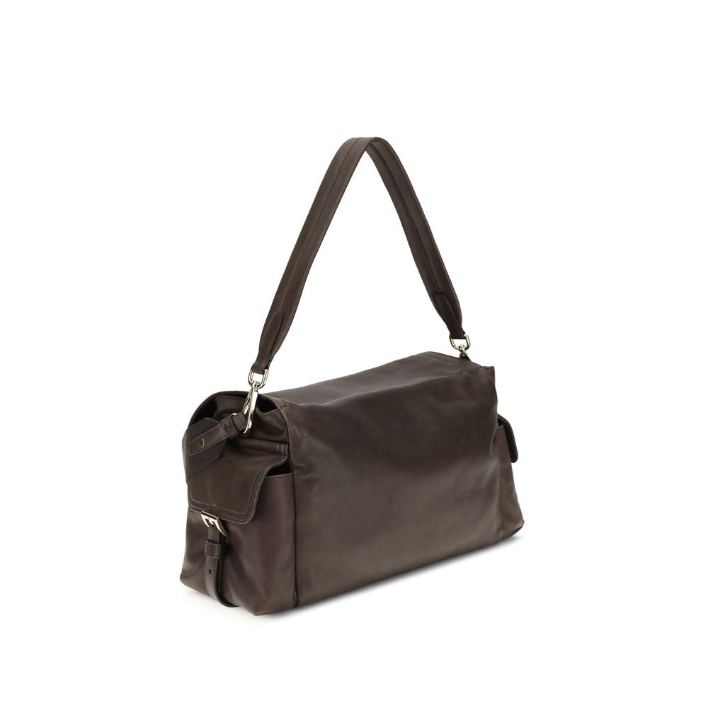 Prada Brown Recycled Polyamide Shoulder Bag | Regal Royce