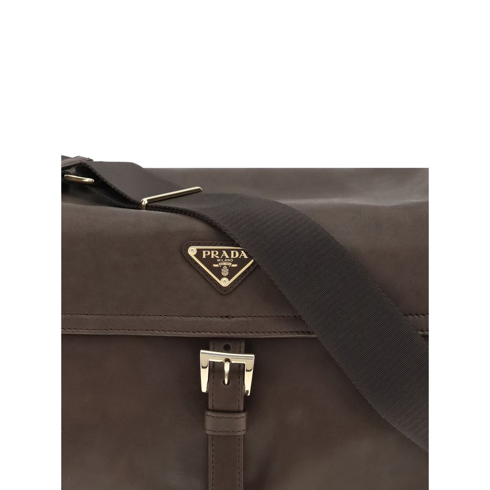 Prada Brown Recycled Polyamide Shoulder Bag | Regal Royce