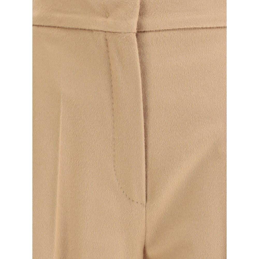 Max Mara Beige Fleece Wool Casual Pants | Regal Royce