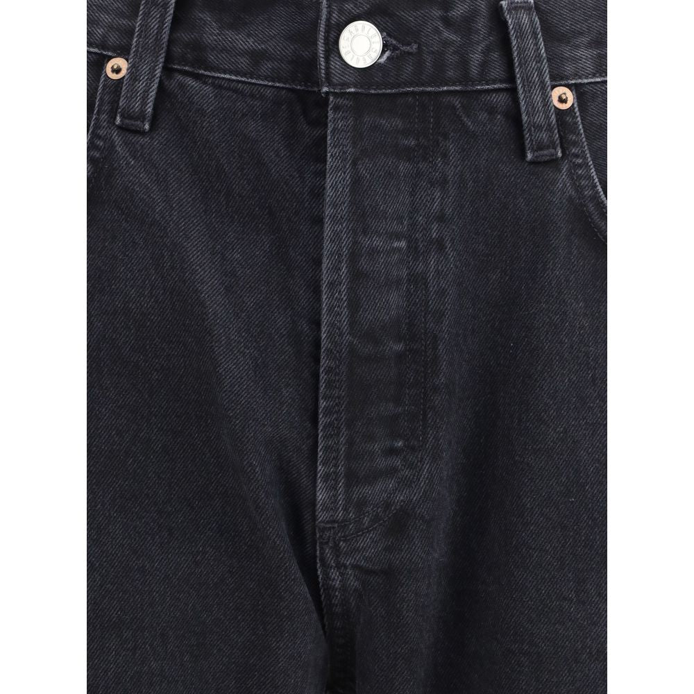 Agolde Black Cotton Straight-Leg Jeans | Regal Royce
