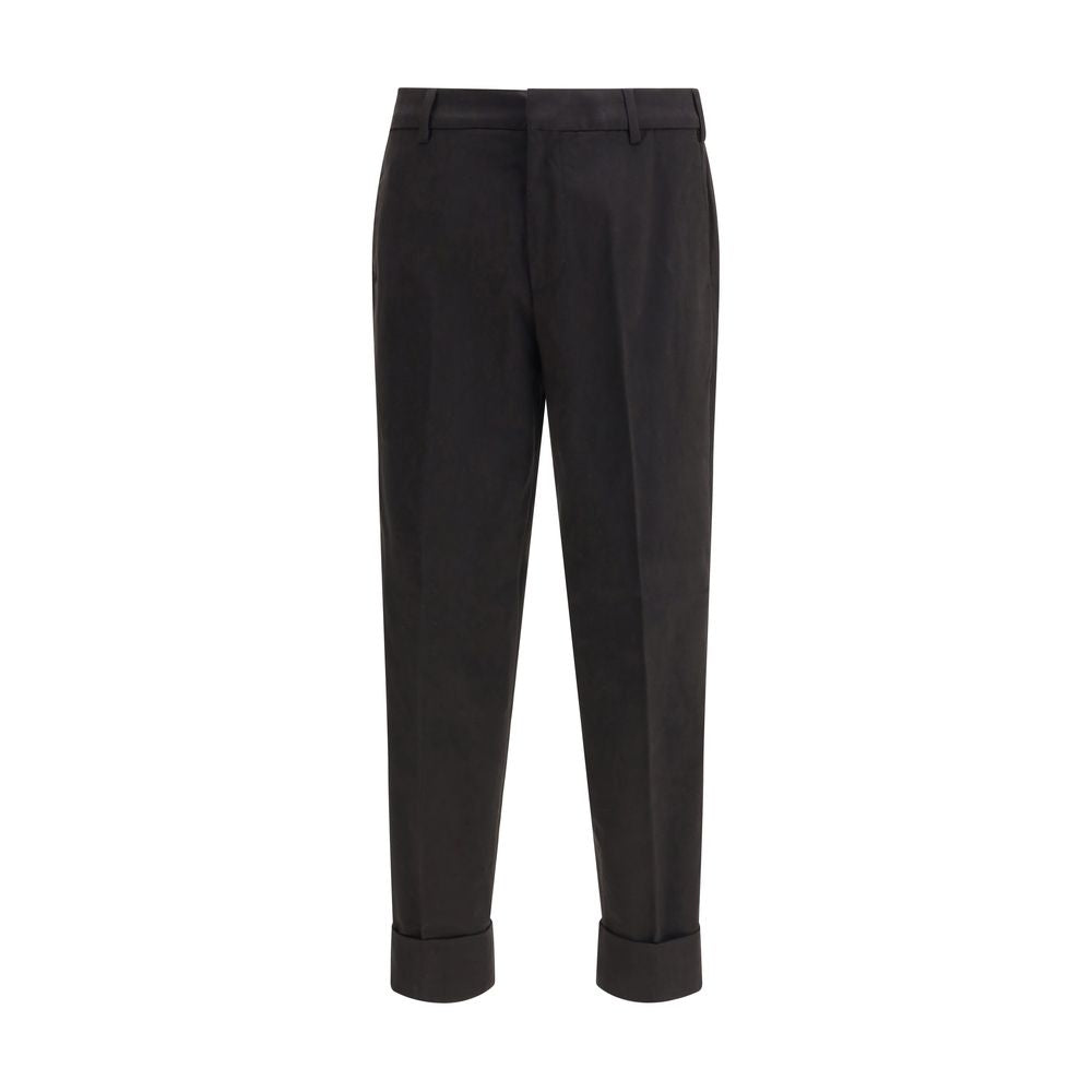 Cruna Black Cotton Casual Pants | Regal Royce