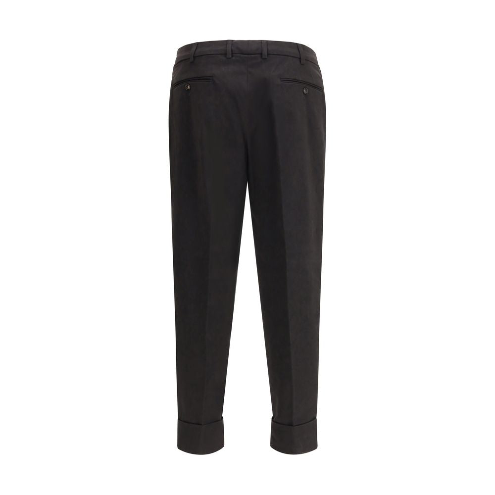 Cruna Black Cotton Casual Pants | Regal Royce