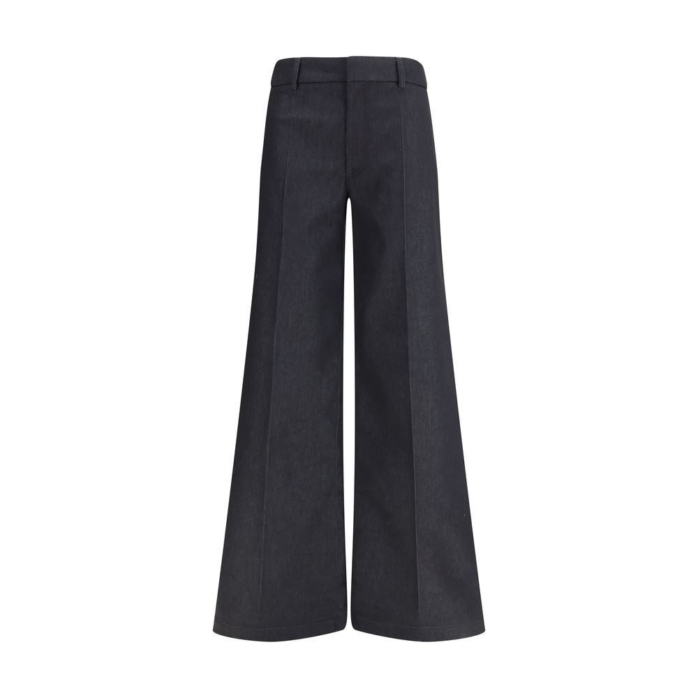 Darkpark Black Polyester Flared Pants | Regal Royce