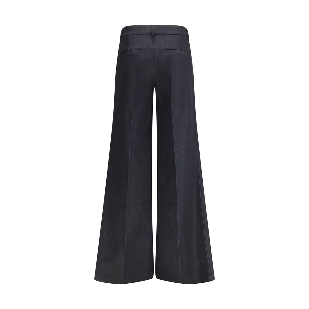 Darkpark Black Polyester Flared Pants | Regal Royce