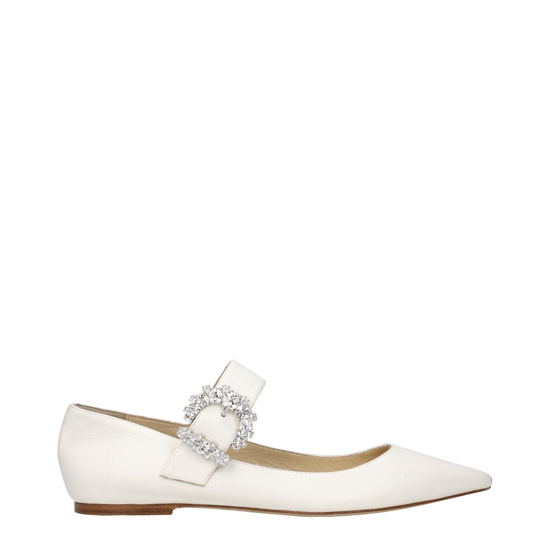 Jimmy Choo White Leather Ballet Flats | Regal Royce