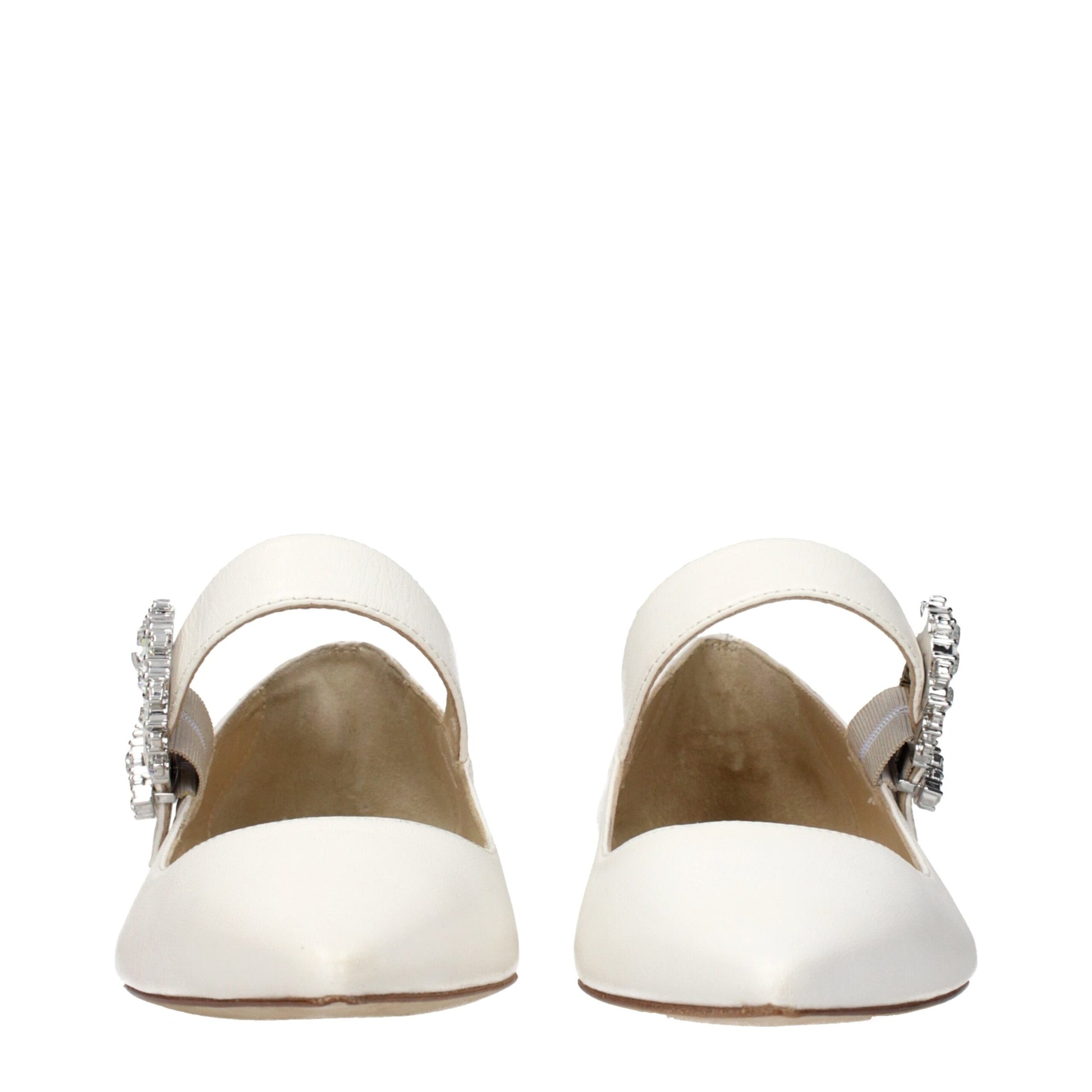 Jimmy Choo White Leather Ballet Flats