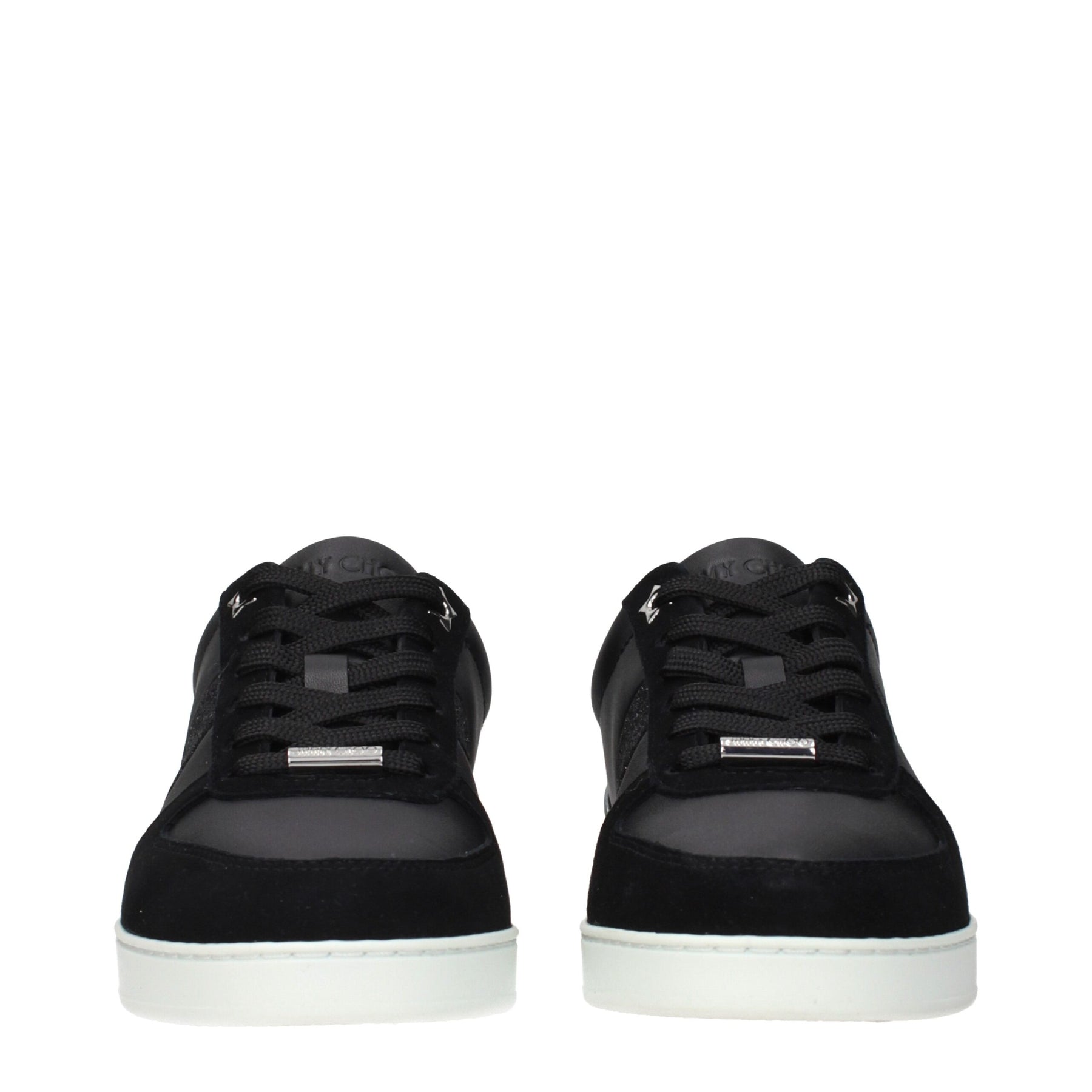 Jimmy Choo Black Leather Low Top Sneakers | Regal Royce
