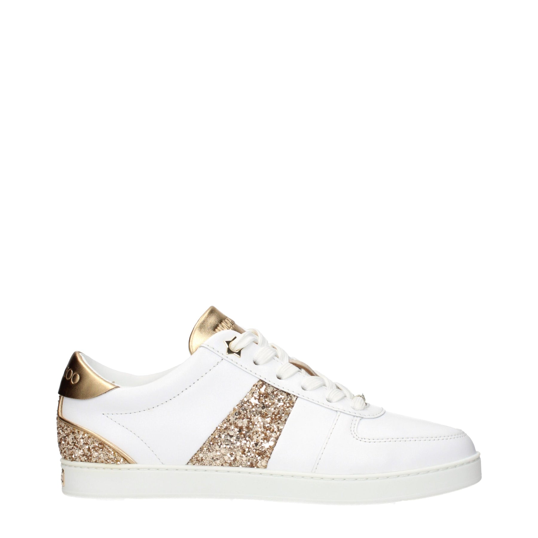 Jimmy Choo White Leather Low Top Sneakers | Regal Royce