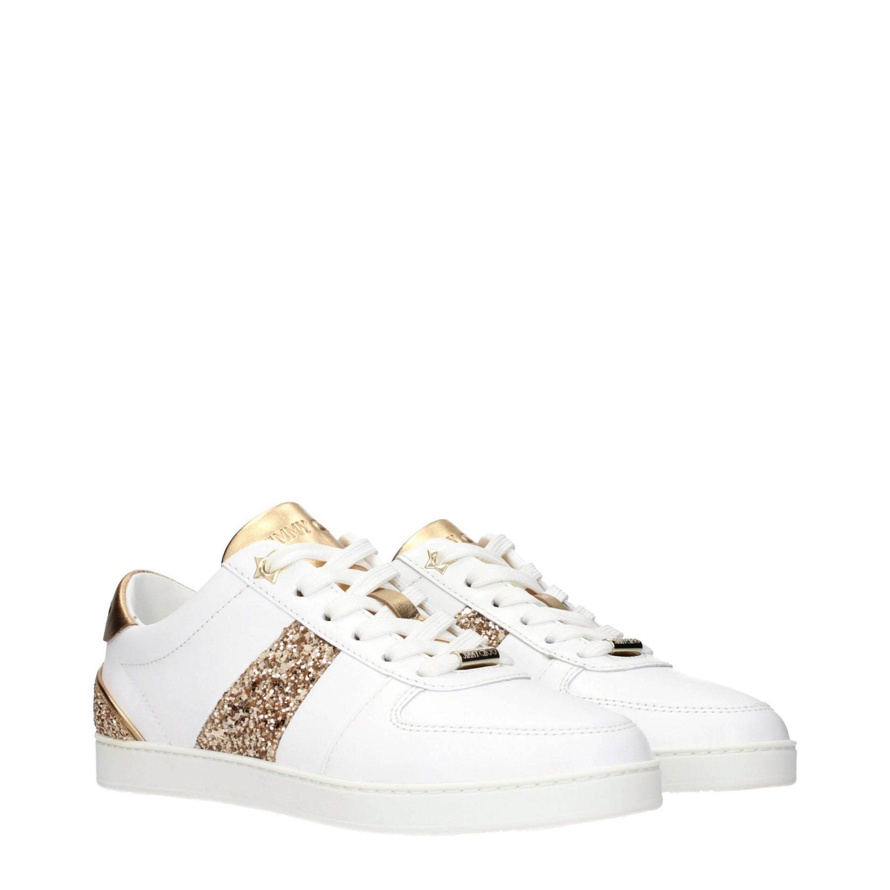 Jimmy Choo White Leather Low Top Sneakers | Regal Royce