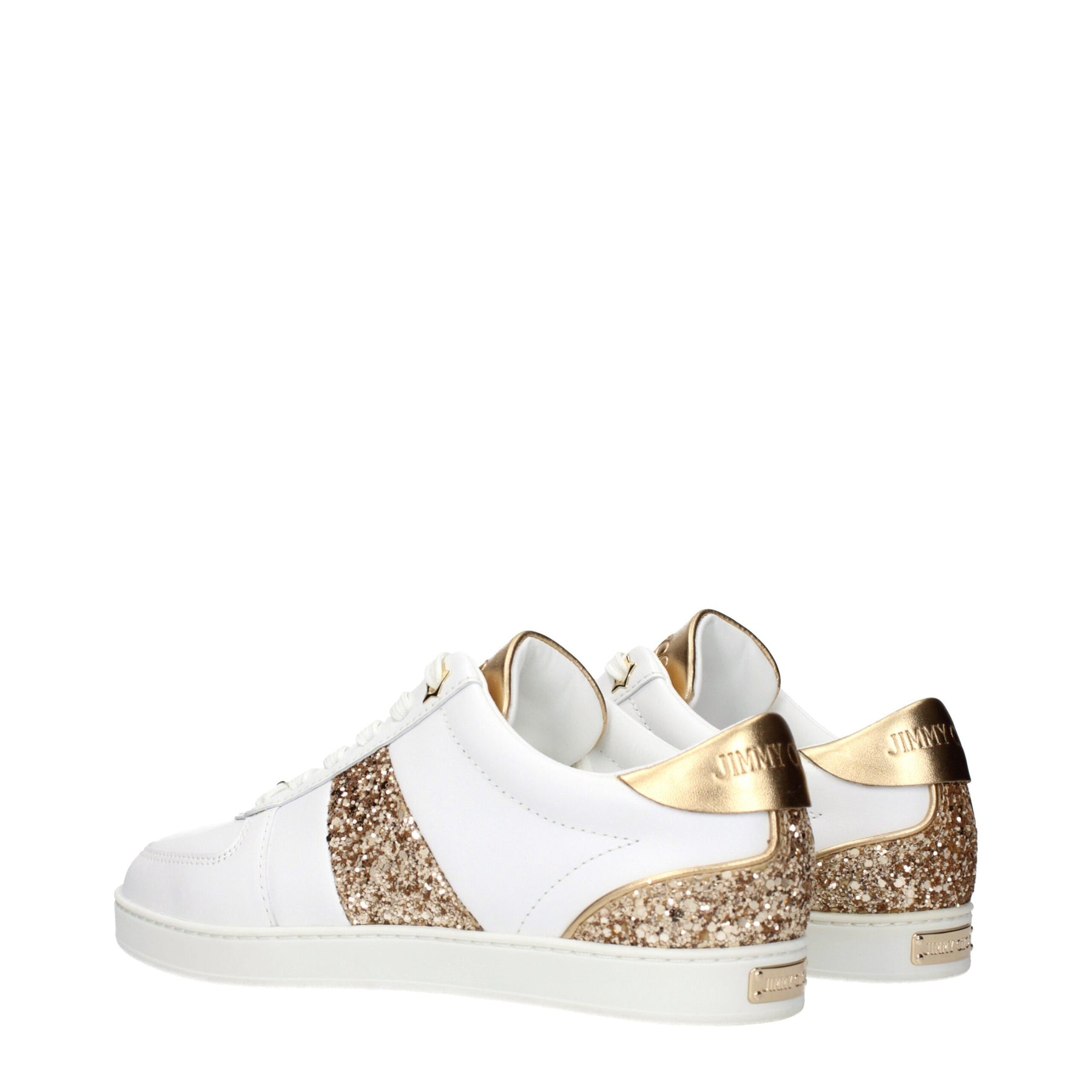 Jimmy Choo White Leather Low Top Sneakers | Regal Royce