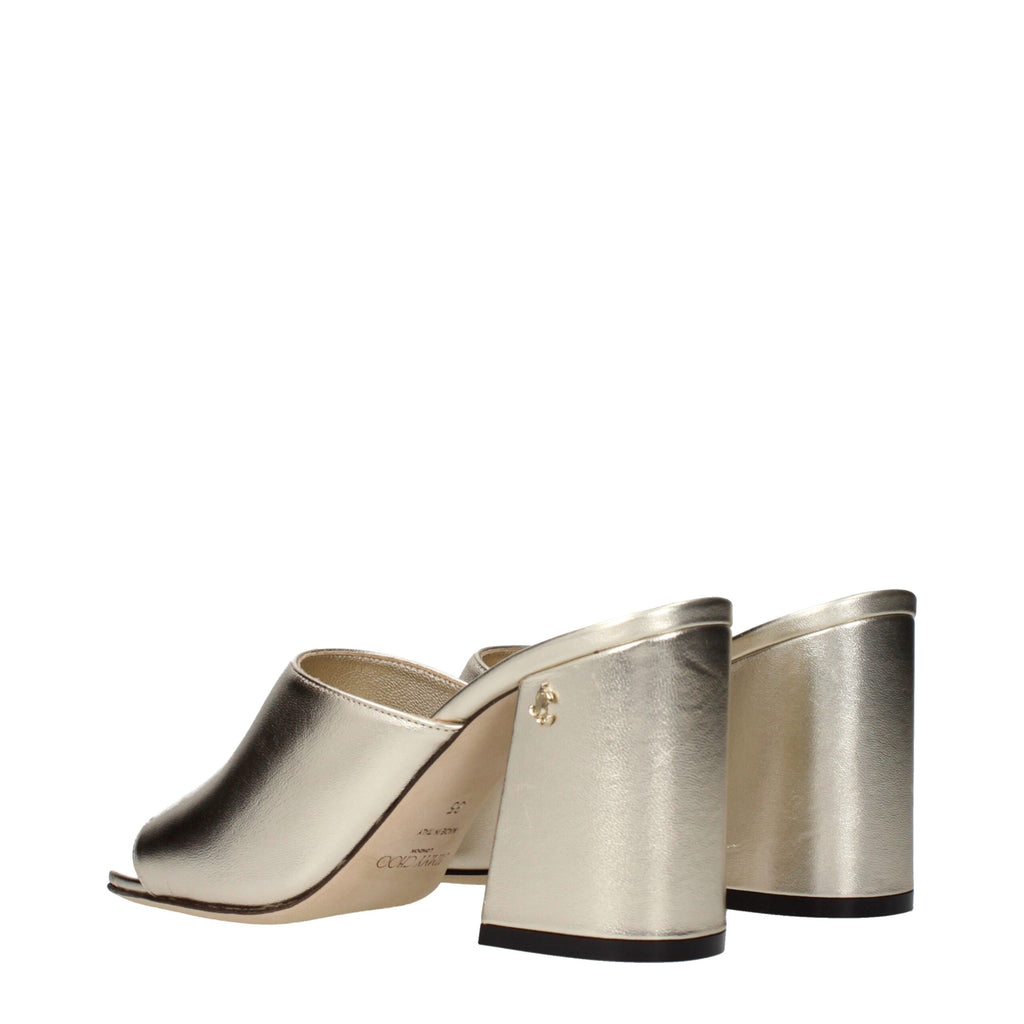 Jimmy Choo Gold Leather Platform Sandals