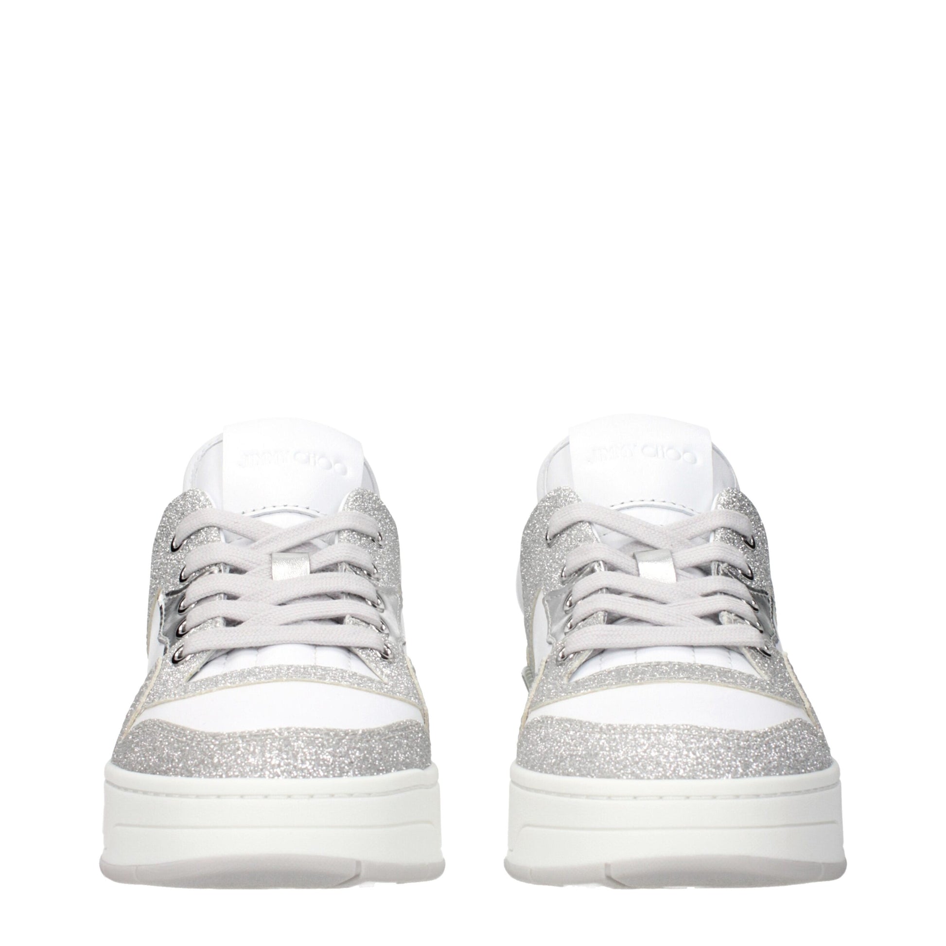 Jimmy Choo White Leather Low Top Sneakers