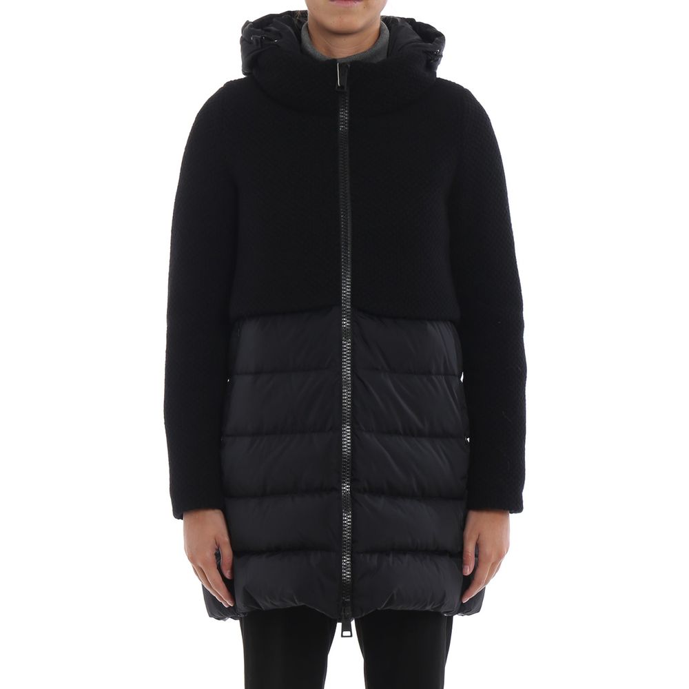 Herno Black Polyamide Coat