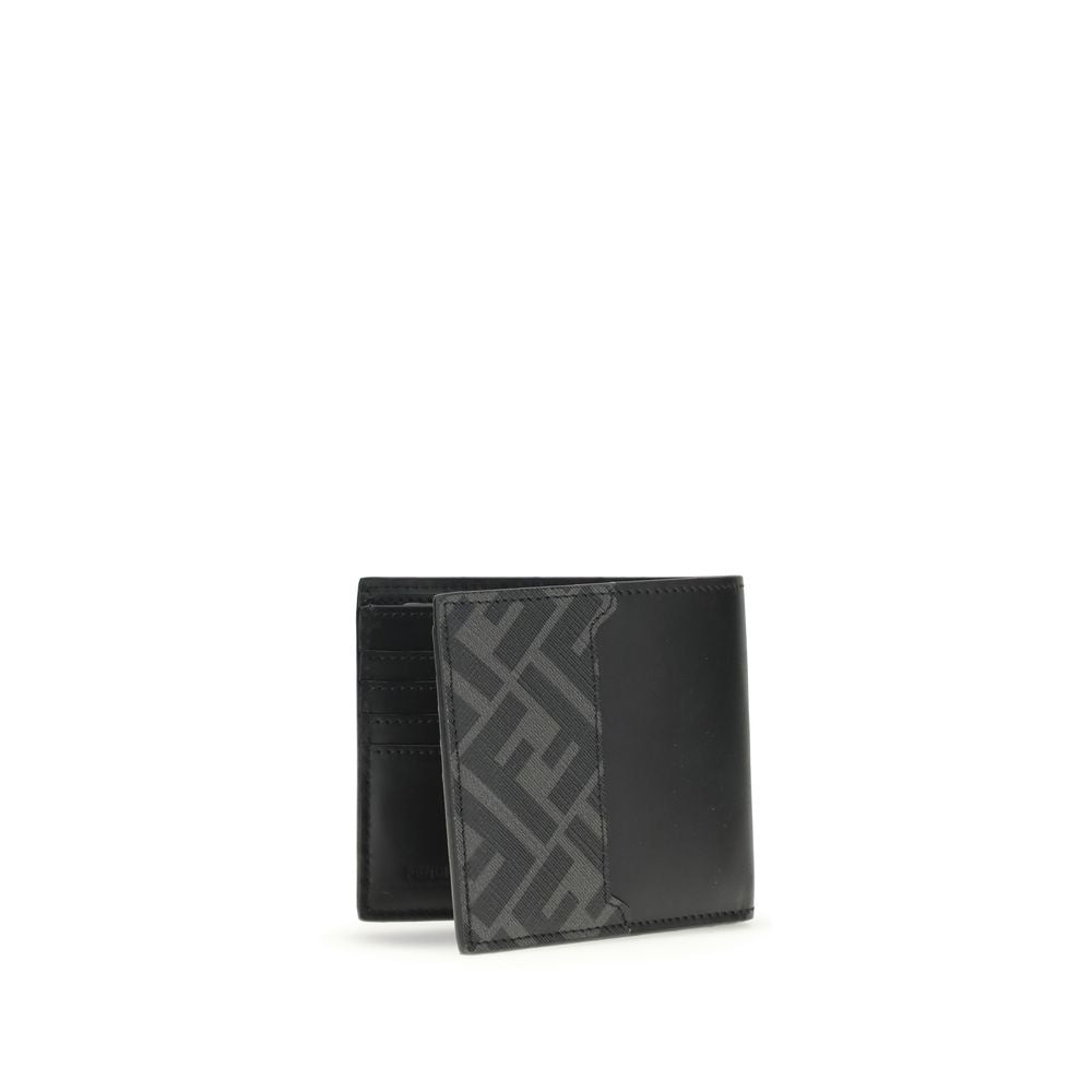 Fendi Black Calf Leather Bos Taurus Wallet