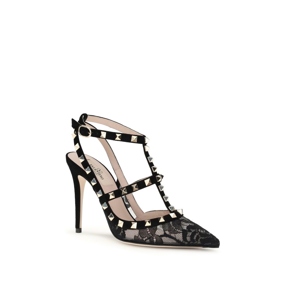 Valentino Garavani Black Polyamide Platform Pumps | Regal Royce