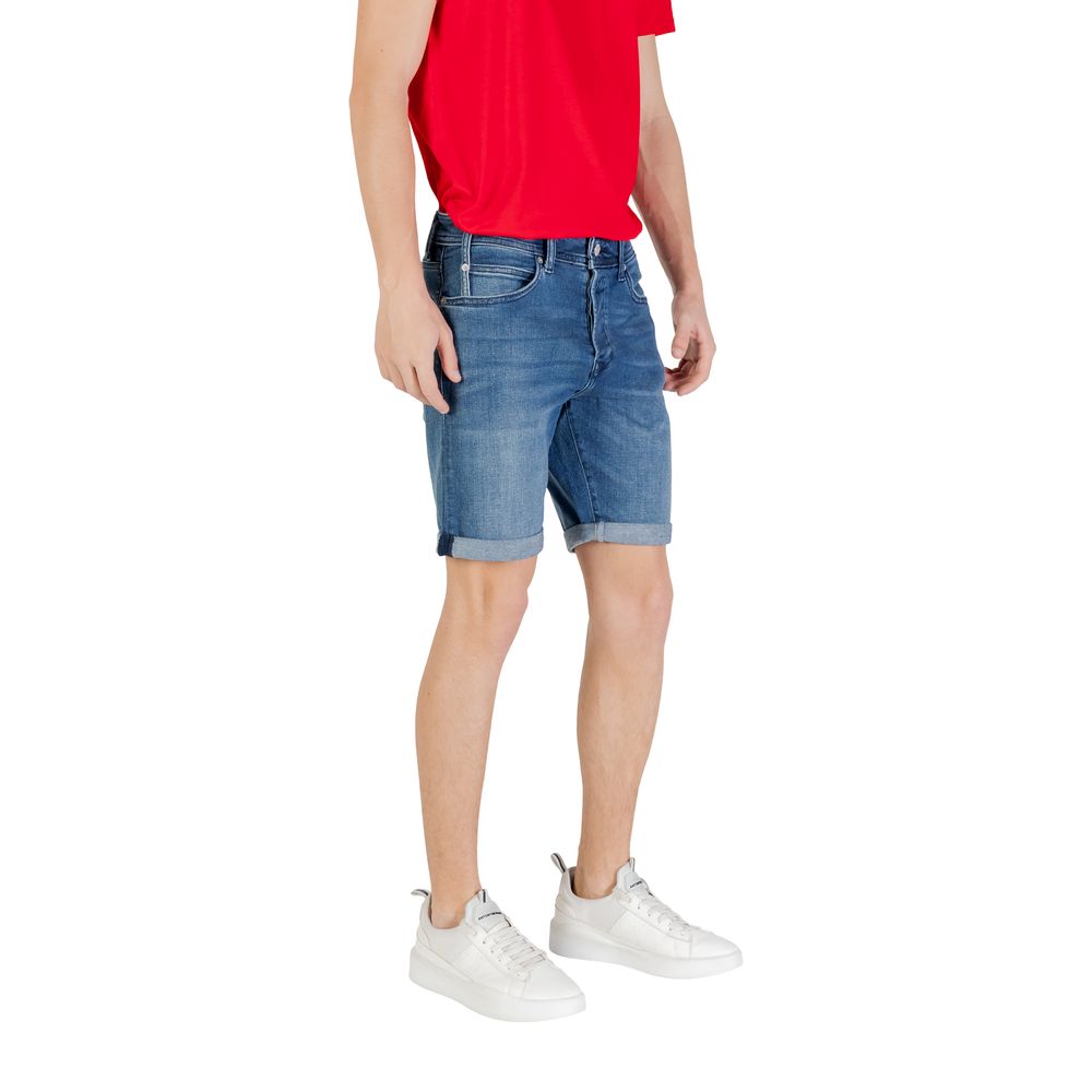 Replay Blue Cotton Bermuda Shorts | Regal Royce