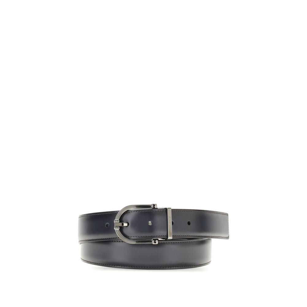 Ferragamo Black Calf Leather Bos Taurus Regular Belt | Regal Royce