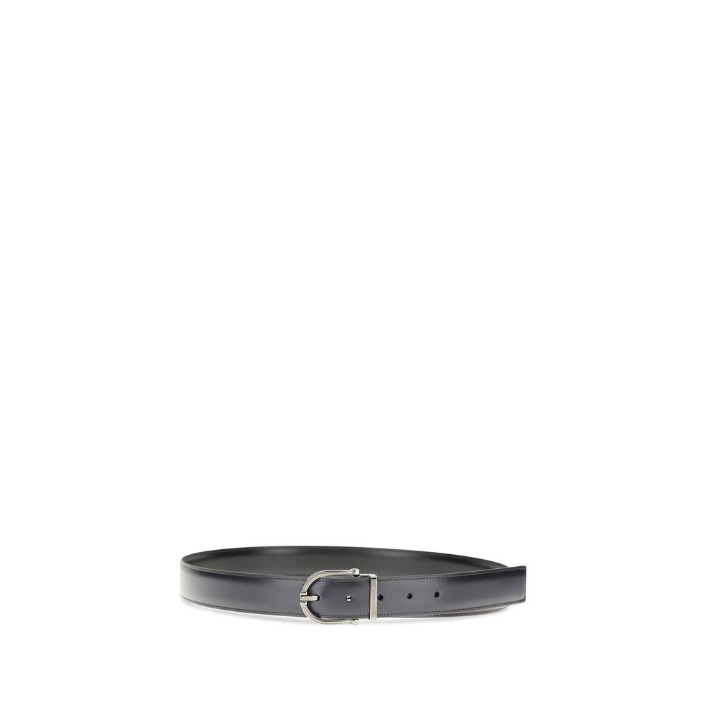 Ferragamo Black Calf Leather Bos Taurus Regular Belt | Regal Royce