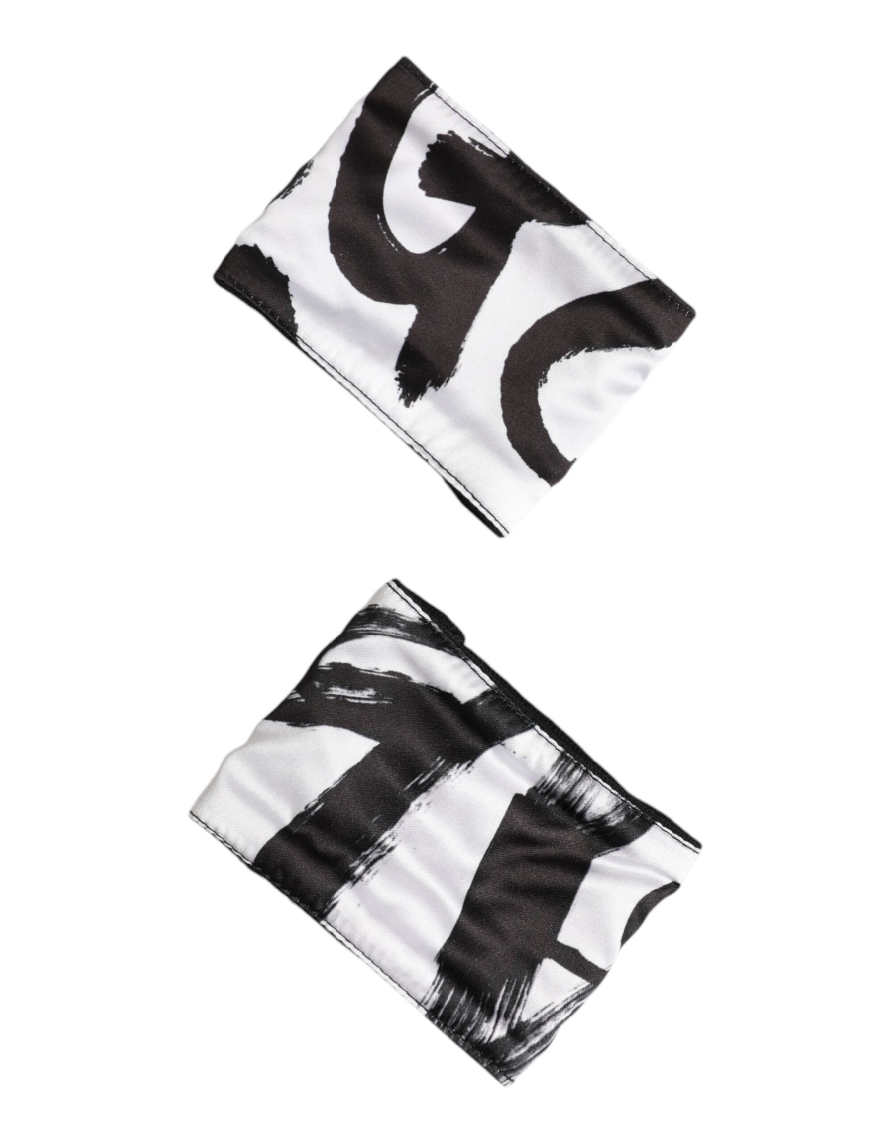 Dolce & Gabbana Black White DG Logo Silk 1 Pair Wristband | Regal Royce