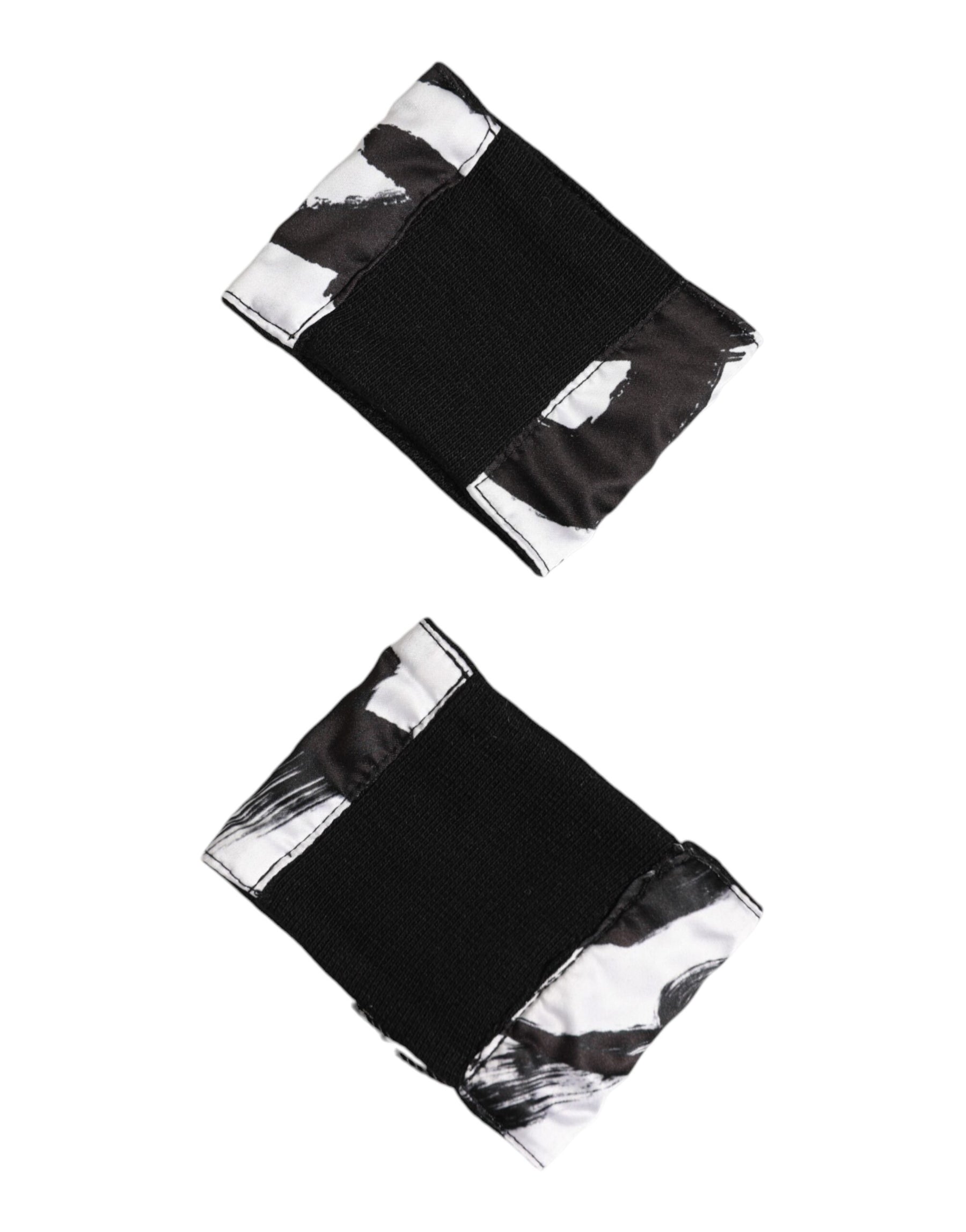 Dolce & Gabbana Black White DG Logo Silk 1 Pair Wristband | Regal Royce