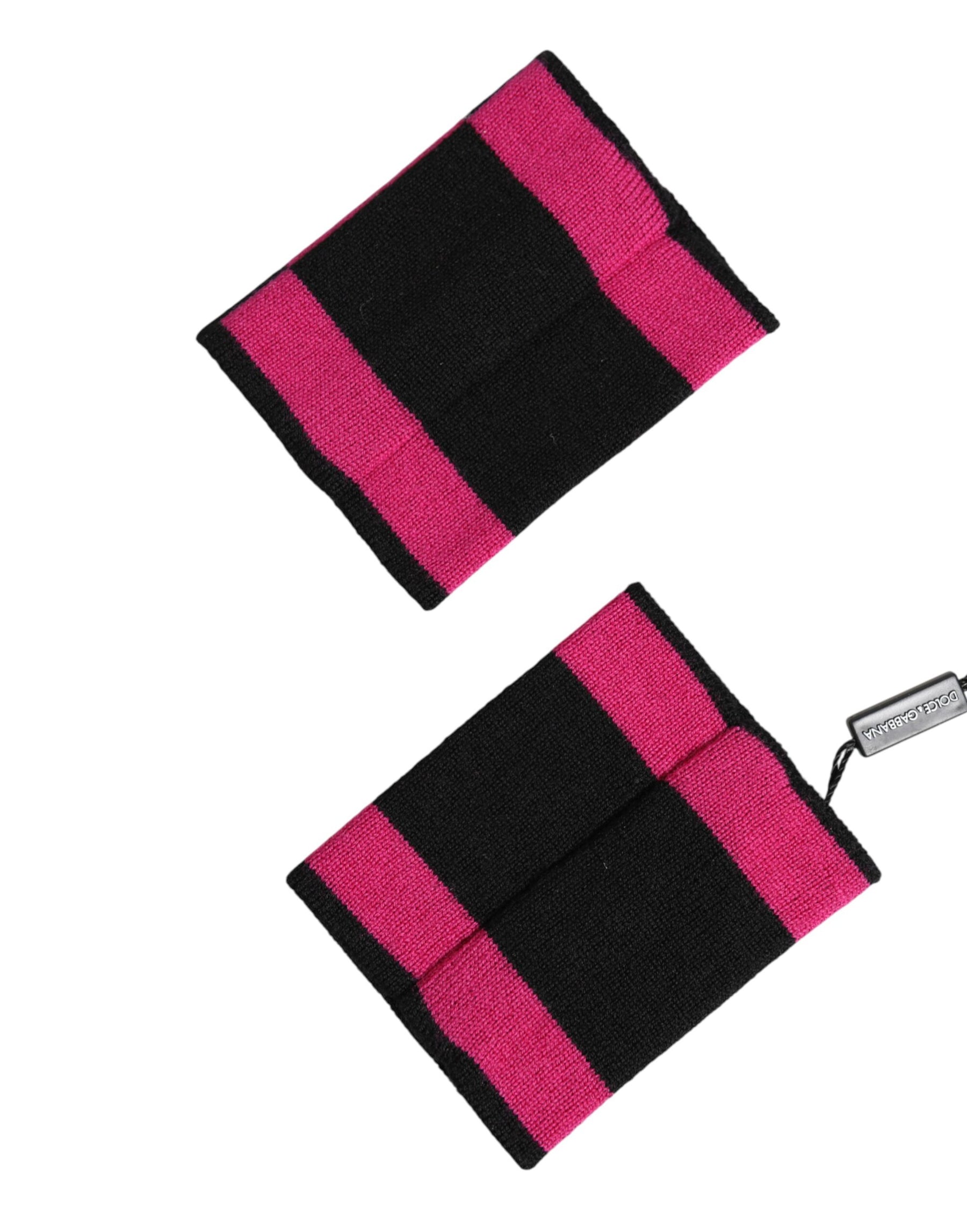 Dolce & Gabbana Black Pink DG Logo Cashmere 1 Pair Wristband | Regal Royce