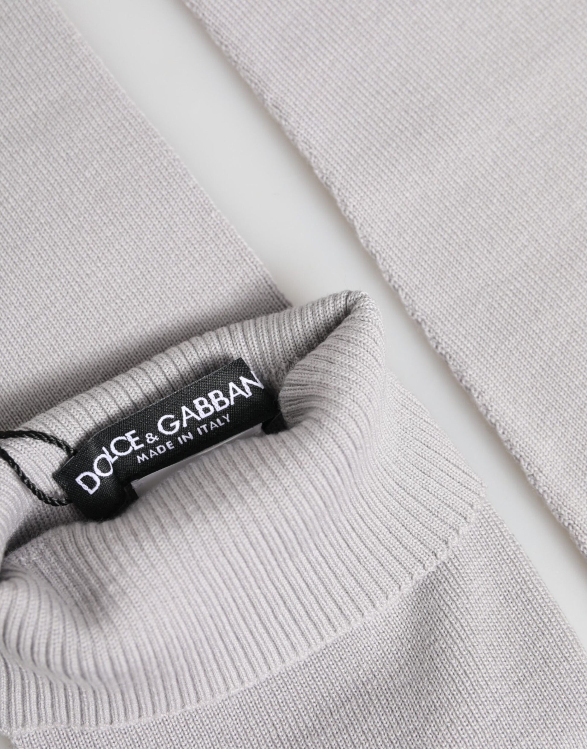 Dolce & Gabbana Gray Virgin Wool Knitted Fingerless Men Gloves