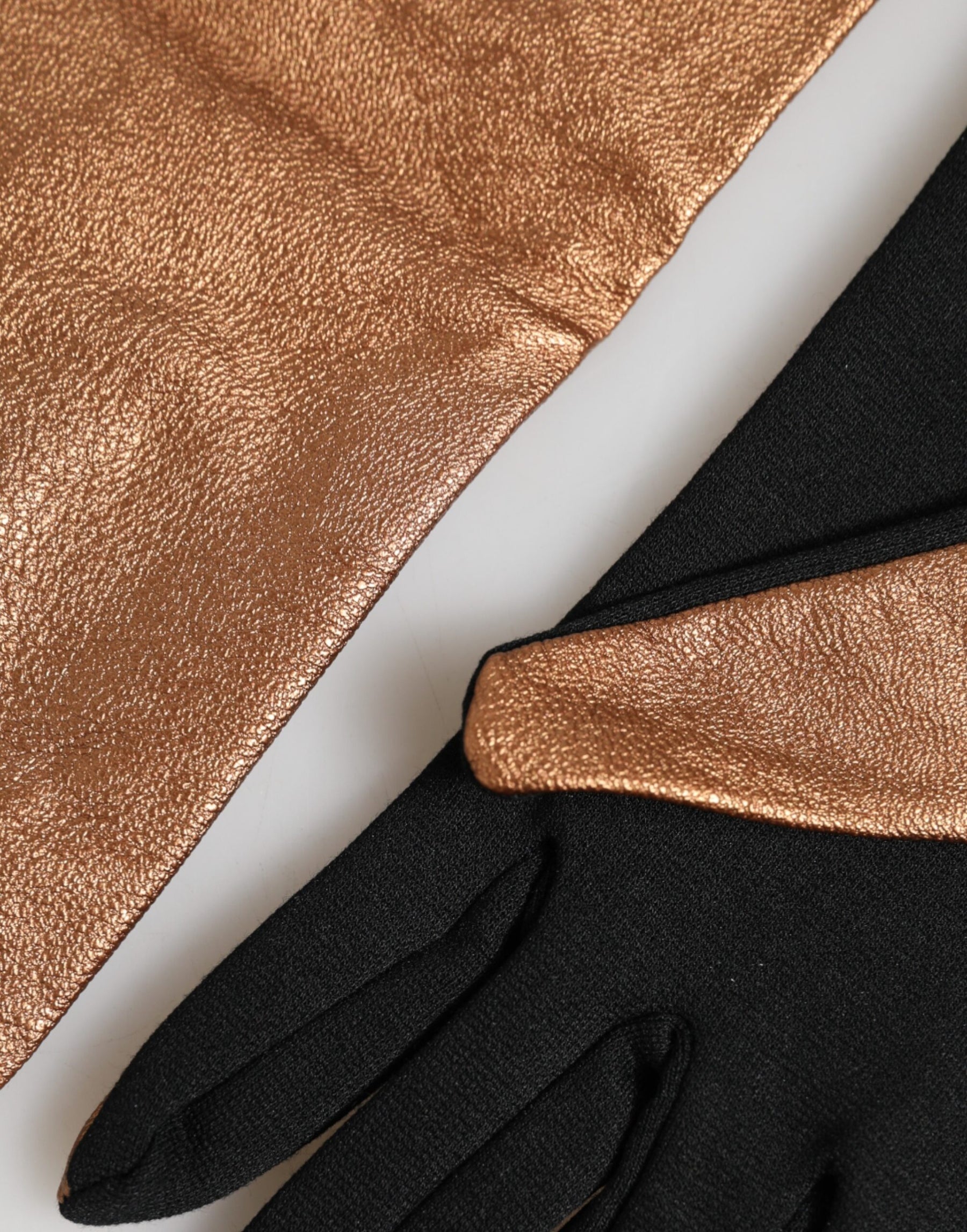 Dolce & Gabbana Brown Black Wool Elbow Length Mitten Men Gloves | Regal Royce