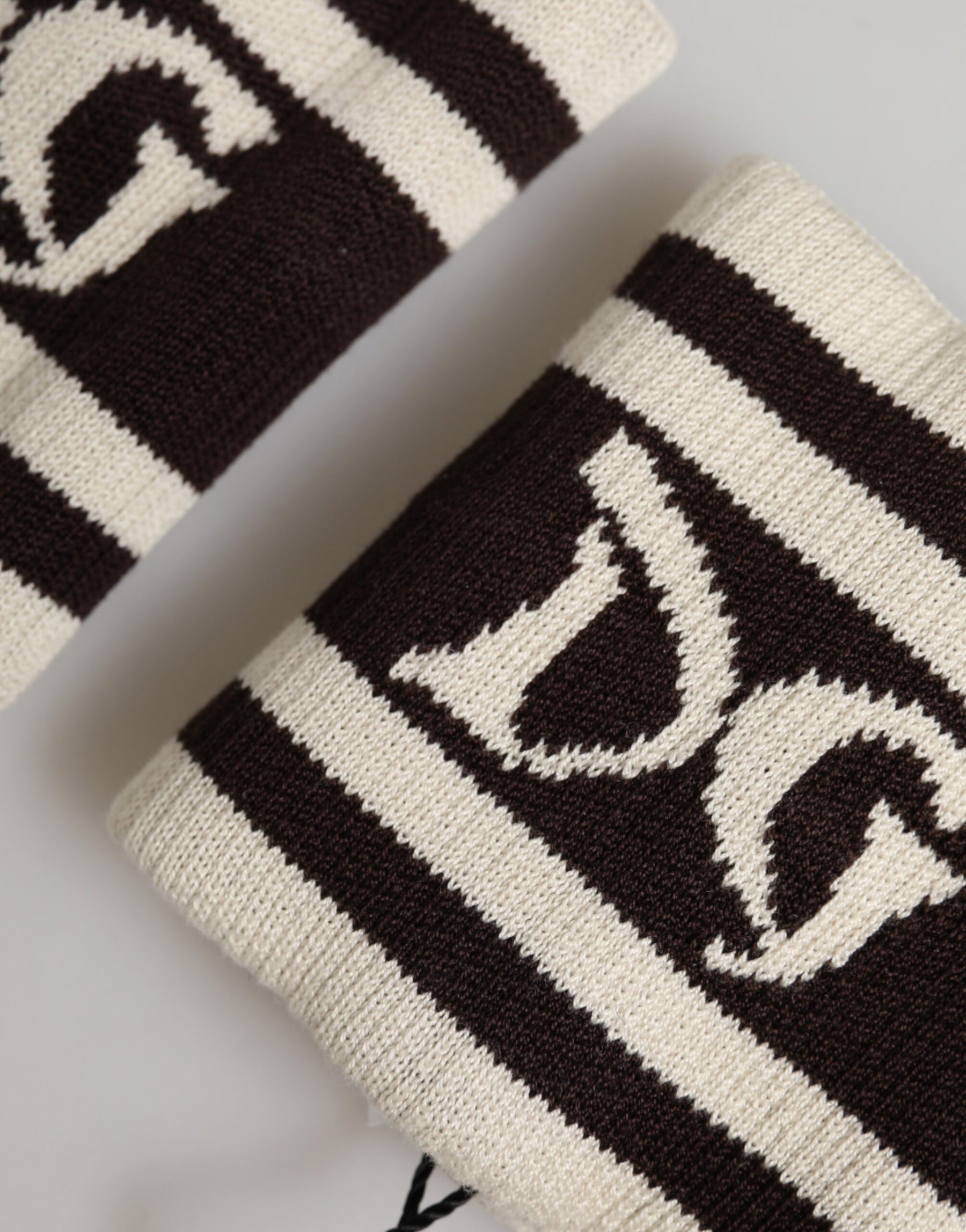Dolce & Gabbana Black White DG Logo Cotton 1 Pair  Wristband | Regal Royce