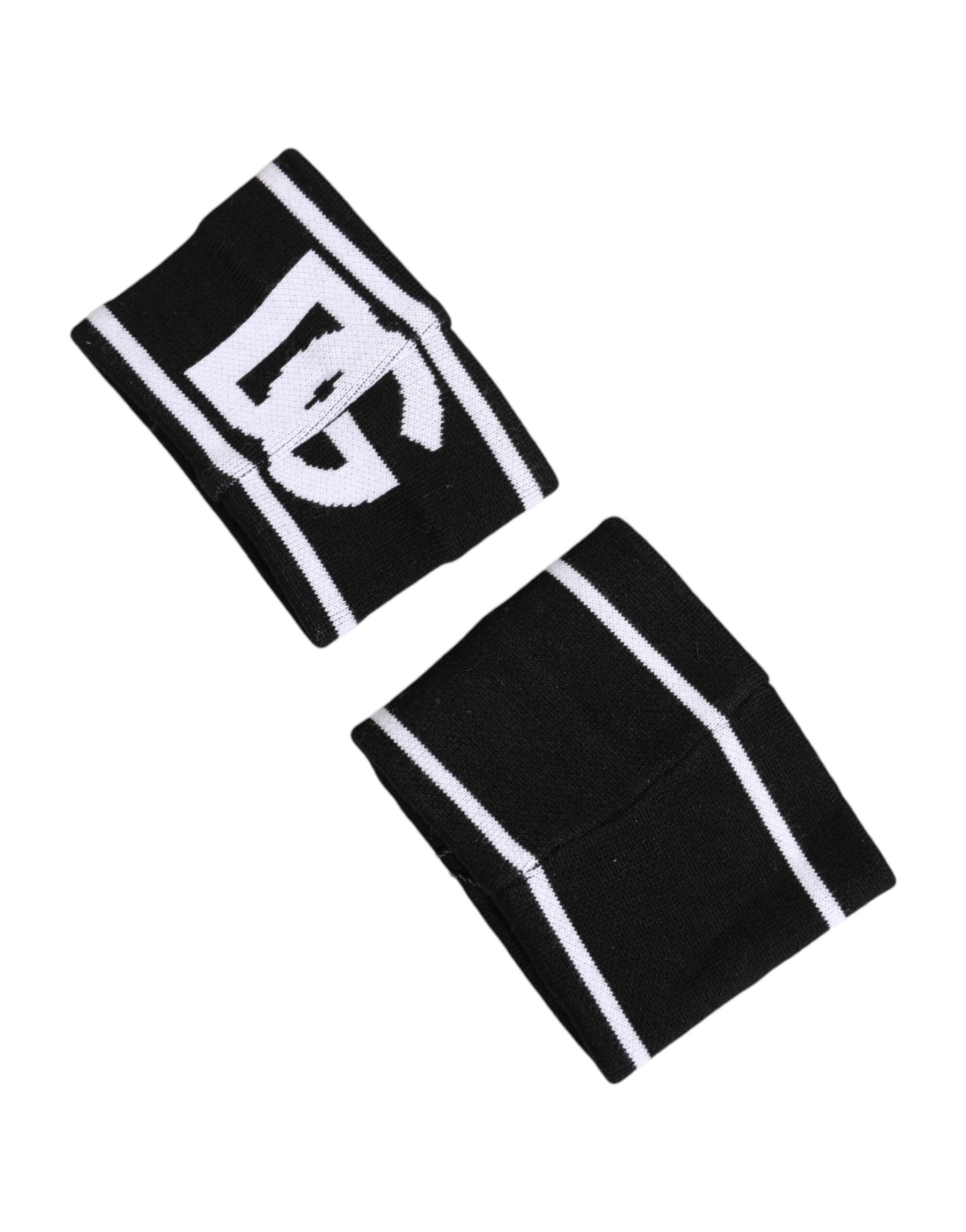 Dolce & Gabbana Black White DG Logo Cotton 1 Pair One Wristband | Regal Royce