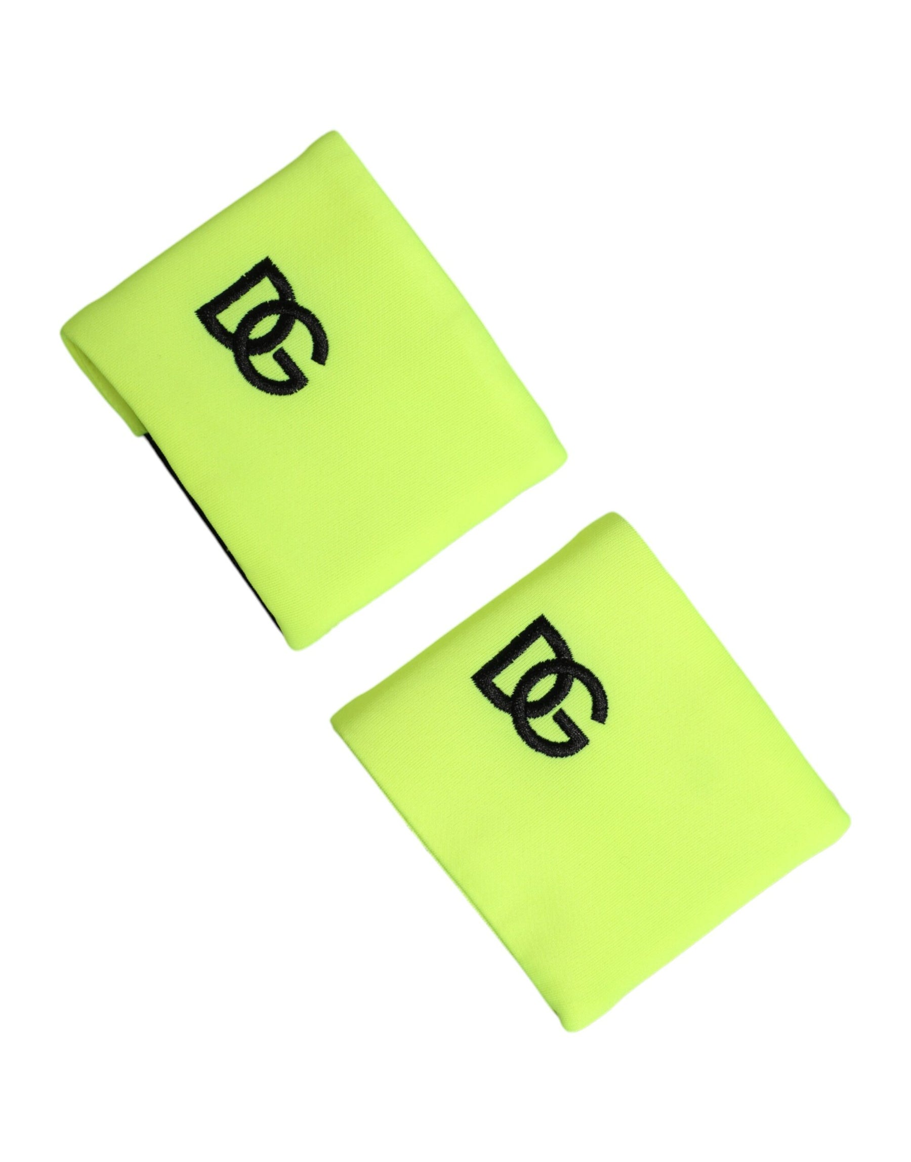 Dolce & Gabbana Yellow Green DG Logo Polyester 1 Pair  Wristband | Regal Royce